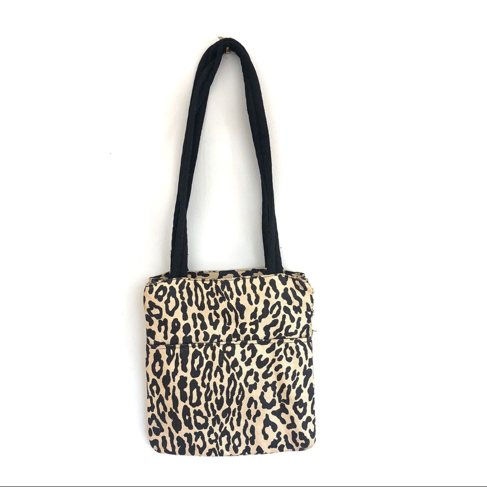Pollini Leopard-Print Tote with Black Shoulder Strap